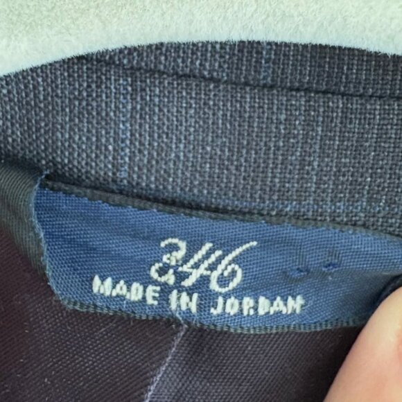 Brooks Brothers 346 Stretch Blazer Men’s 44R Navy Blue Suit Jacket Subtle Plaid - Picture 4 of 15